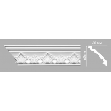 Плинтус потолочный с орнаментом Decomaster 95015 (60х60х2400мм)